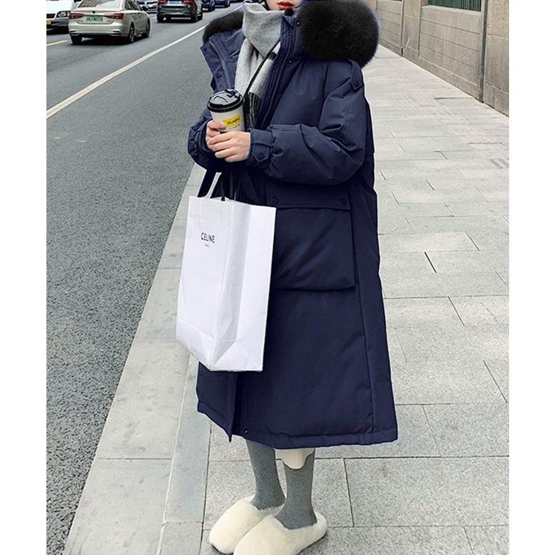 エスイーユー SEU 中綿ロングコート 綿服 ダウンコート 暖かい 軽量 