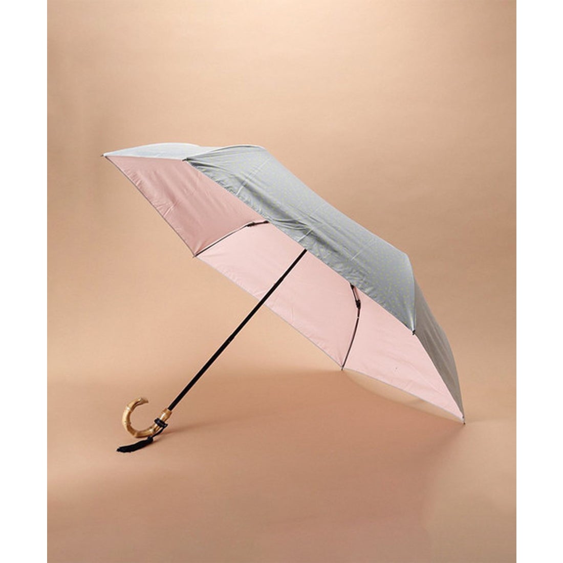 折りたたみ傘 ブラック 革ケース付き - 傘