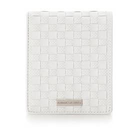 メッシュレザー　折財布 (ホワイト)