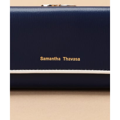 サマンサタバサ Samantha Thavasa シンプルバイカラーBOX型口金財布 (ネイビー)｜詳細画像