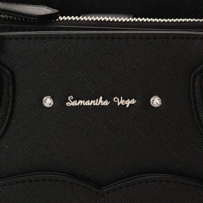 サマンサベガ SAMANTHAVEGA フロントポケット付きシンプルスクエアバッグ (ブラック)｜詳細画像