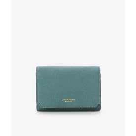 インサイドバイカラー折財布 (グリーン)