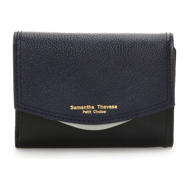 
                    フラップバイカラー 折財布 (ブラック)
