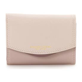 フラップバイカラー 折財布 (ピンク)