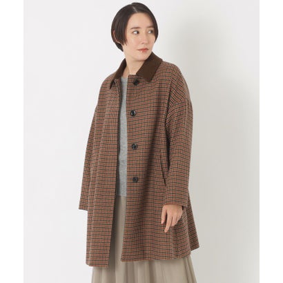 サンヨーコート SANYOCOAT ＜Rain Wool＞バイカラーバルマカーンコート （ブラウン）｜詳細画像