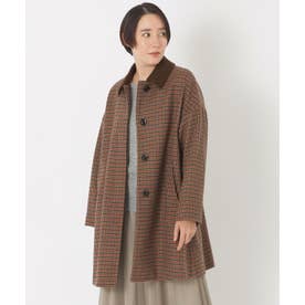 ＜Rain Wool＞バイカラーバルマカーンコート （ブラウン）