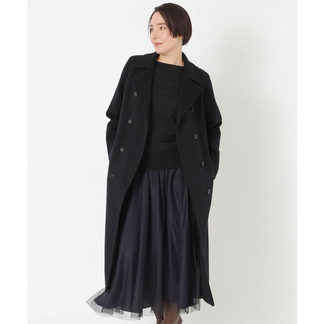 【AMARC掲載】＜Premium Rain Wool＞ダブルブレストコート （ブラック）