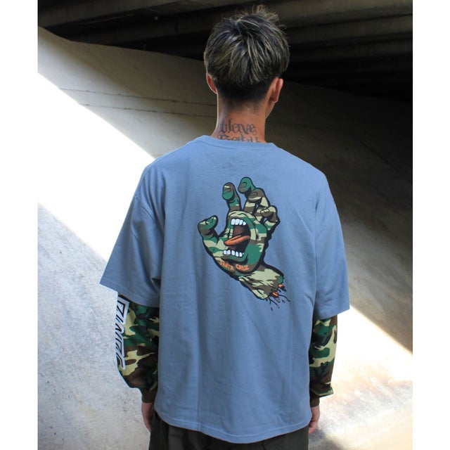 長袖 Tシャツ ロンT メンズ レイヤード 重ね着風 （C.GY）