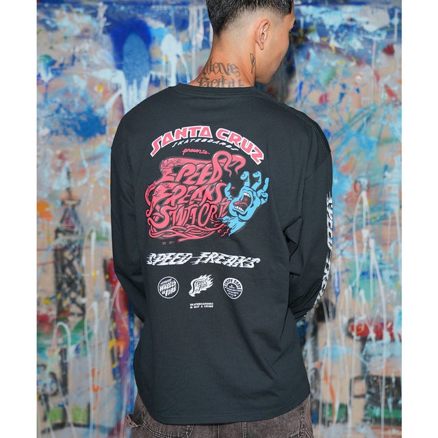 長袖 Tシャツ ロンT メンズ ロゴ バックプリント （OFFBK）