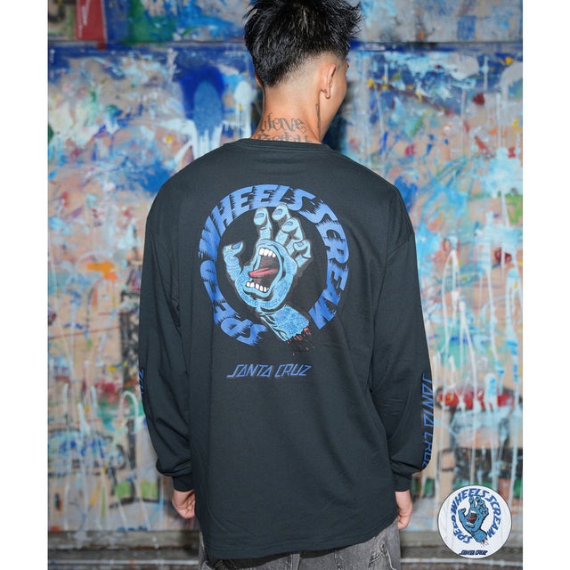 長袖 Tシャツ ロンT メンズ ロゴ バックプリント （OFFBK）