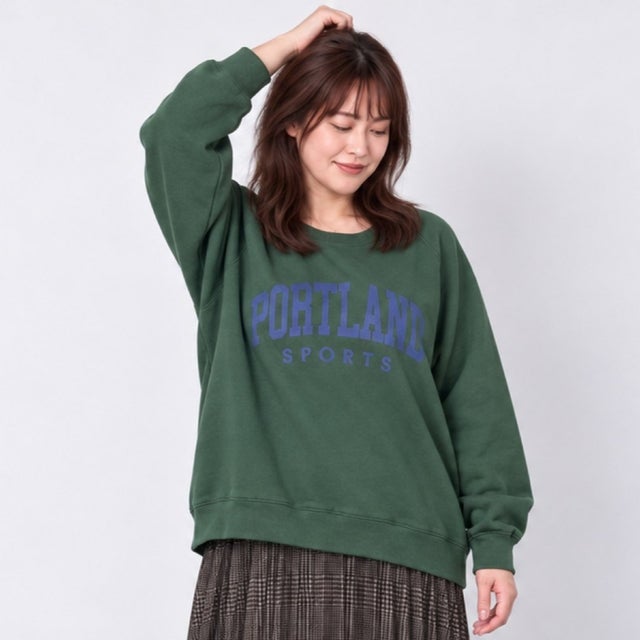 【sabstreet bis】【web限定】 クラックプリントロゴスウェット （グリーン）