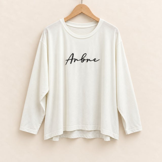 【sabstreet bis】【web限定】 コードロゴ刺繍ロンT （オフホワイト）