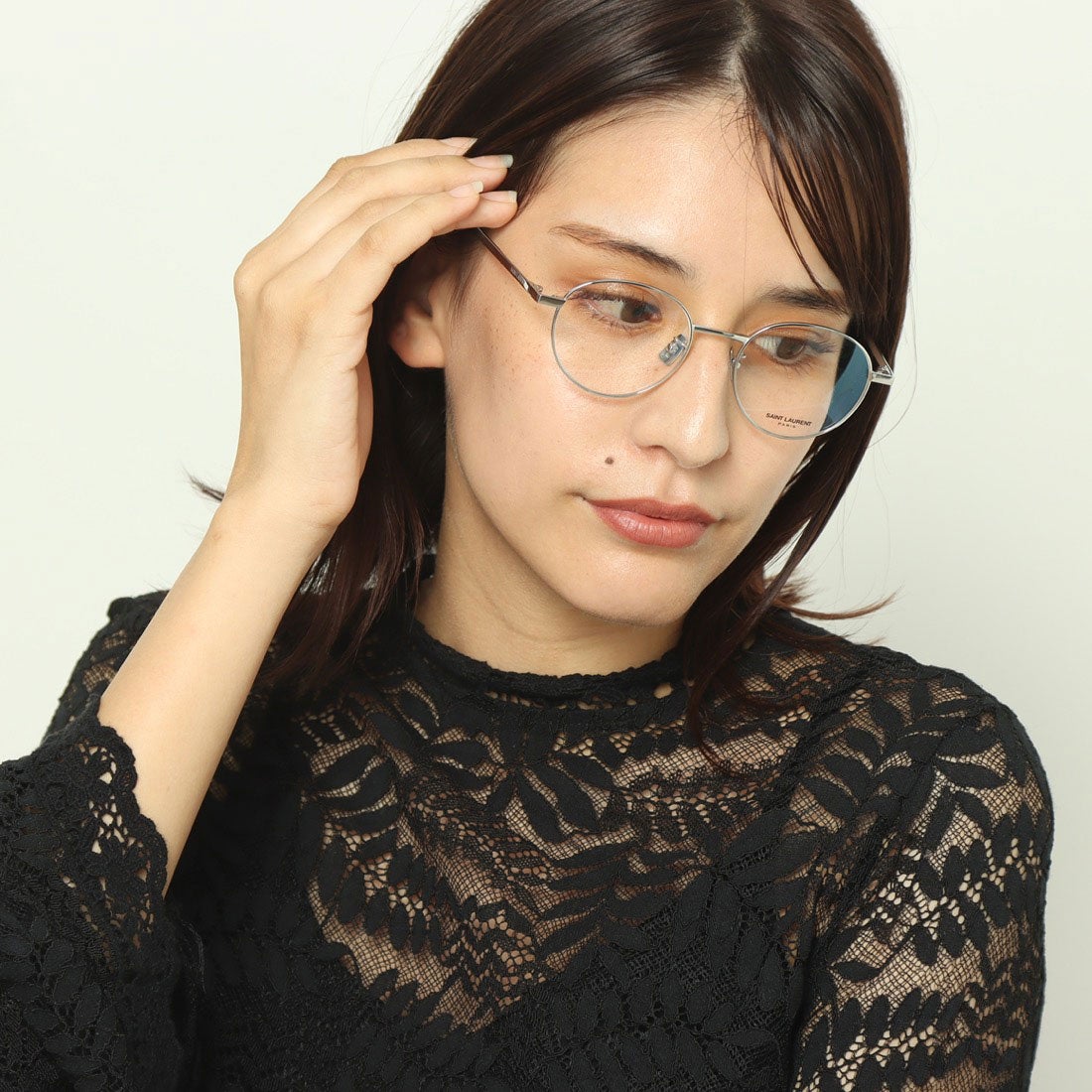 サンローラン SAINT LAURENT メガネ 眼鏡 アイウェア レディース メンズ （シルバー）