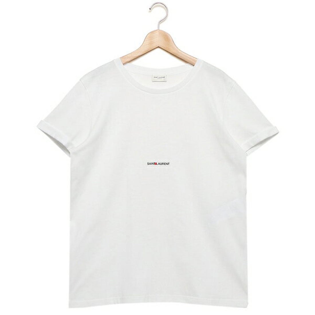サンローラン SAINT LAURENT Tシャツ トップス ロゴ ホワイト メンズ
