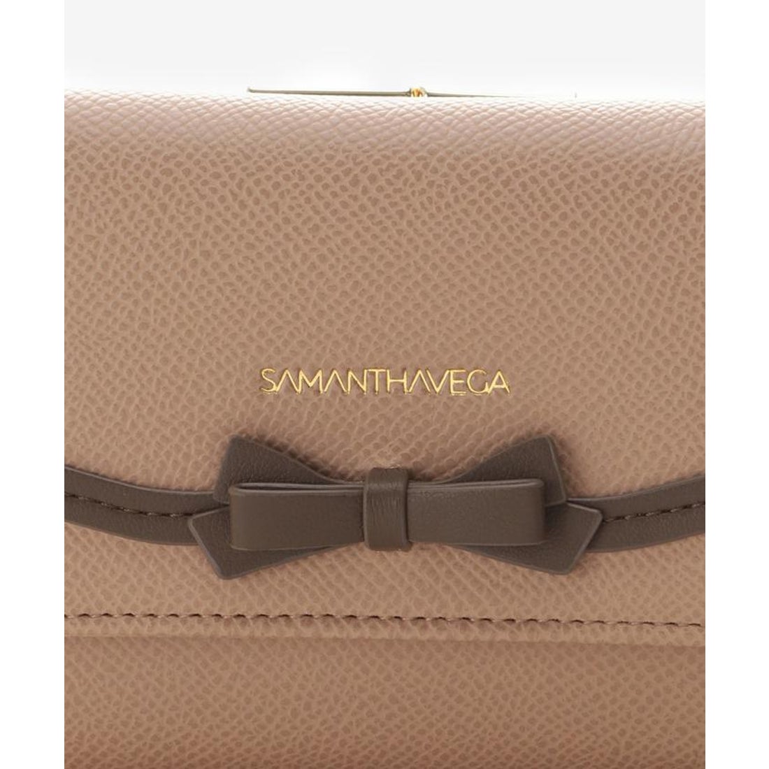 サマンサベガ SAMANTHAVEGA ソリッドリボン折財布 （ピンクベージュ