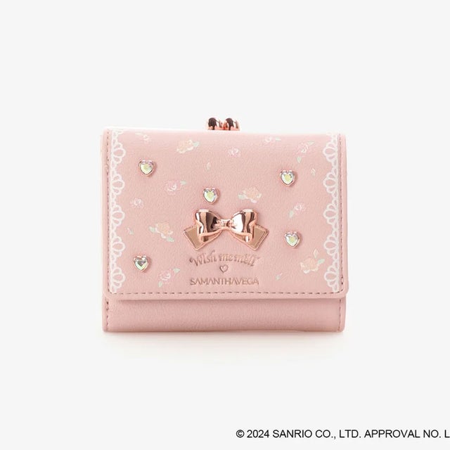 
                    ビジュー折財布 (ピンク)