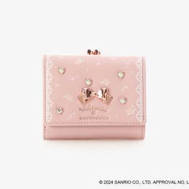 ビジュー折財布 (ピンク)