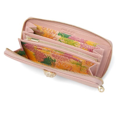 長財布 レディース 財布 ブランド 大容量 かわいい 可愛い おしゃれ 上品 ラウンドファスナー 小銭入れ カード沢山 猫 ネコ CAT BIJOU ラウンド束入れ PJA-W1461 （PINK）｜詳細画像