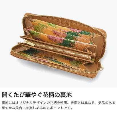 長財布 レディース 財布 ブランド 大容量 かわいい 可愛い おしゃれ 上品 ラウンドファスナー 小銭入れ カード沢山 猫 ネコ CAT BIJOU ラウンド束入れ PJA-W1461 （CAMEL）｜詳細画像