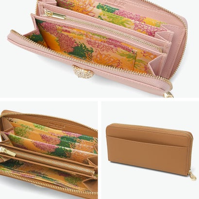 長財布 レディース 財布 ブランド 大容量 かわいい 可愛い おしゃれ 上品 ラウンドファスナー 小銭入れ カード沢山 猫 ネコ CAT BIJOU ラウンド束入れ PJA-W1461 （CAMEL）｜詳細画像