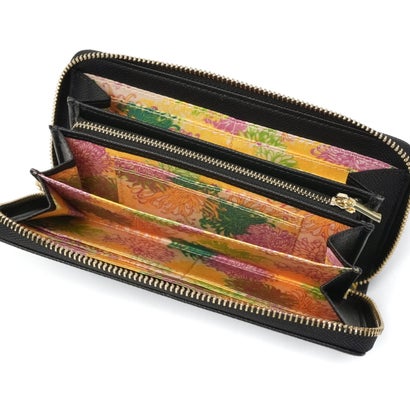 長財布 レディース 財布 ブランド 大容量 かわいい 可愛い おしゃれ 上品 ラウンドファスナー 小銭入れ カード沢山 猫 ネコ CAT BIJOU ラウンド束入れ PJA-W1461 （BLACK）｜詳細画像