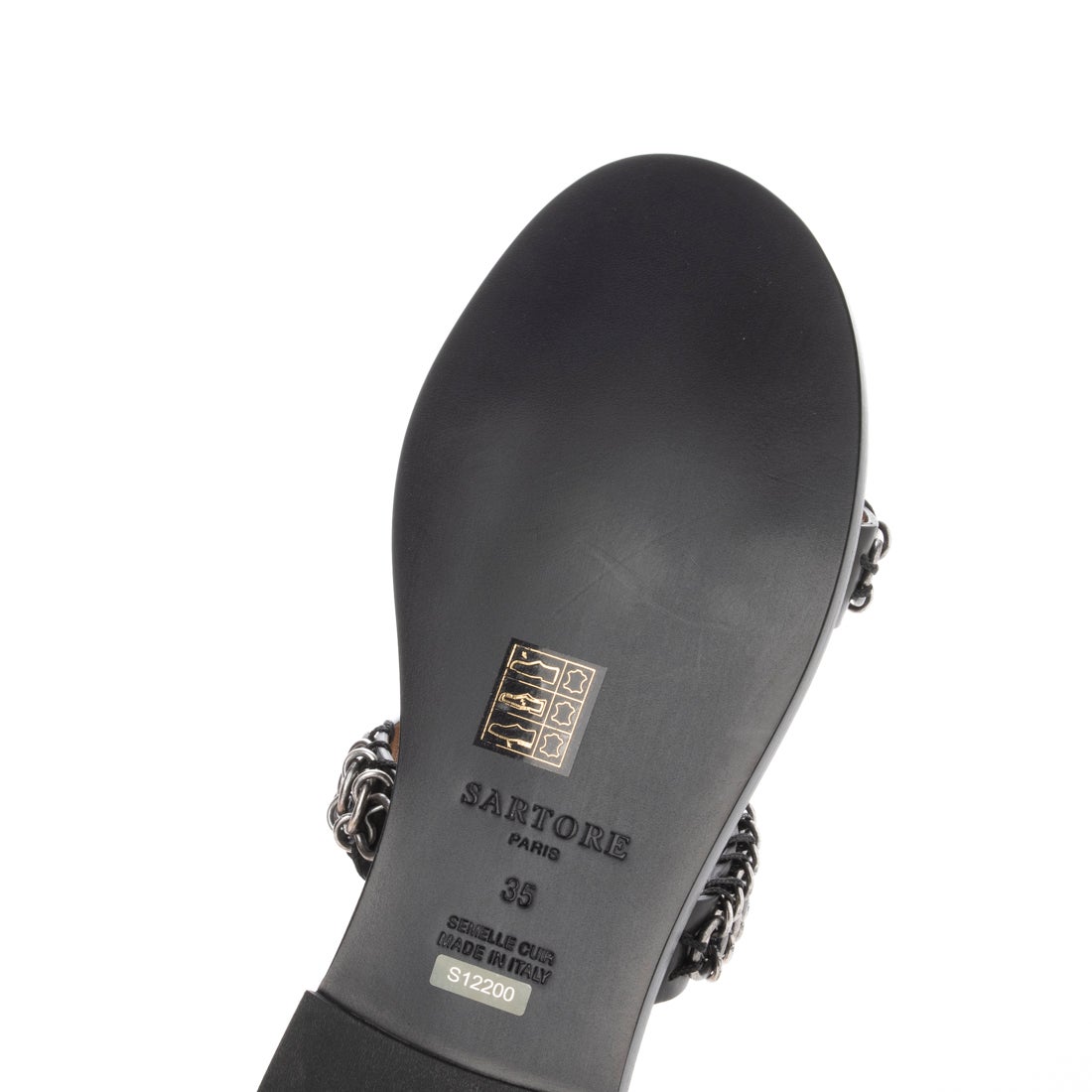 サルトル SARTORE チェーンストラップフラットサンダル （ブラック） -レディースシューズ・靴の公式通販サイト | ハーモニープロダクツ