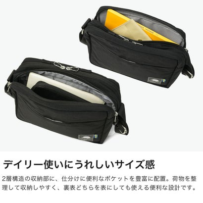 ショルダーバッグ レディース ナイロン 小さめ 旅行 斜めがけ 軽量 ミニショルダー 撥水 整理収納アドバイザー監修 オーガナイザーショルダーバッグ 251-KESF386 （ベージュ）｜詳細画像