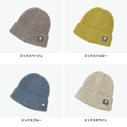 ニット帽 レディース 秋冬 秋 冬 おしゃれ ブランド 可愛い シンプル 防寒 暖かい ビーニー ニットワッチ ロゴ 帽子 ミックスニットワッチ 251-TTSF009 （ミックスイエロー）｜詳細画像