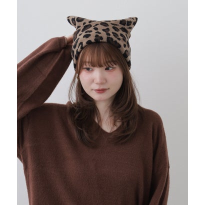 レオパード柄 猫耳ワッチ （BE）｜詳細画像