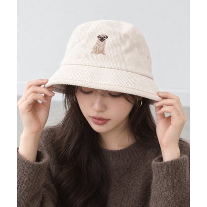 コーデュロイ素材 ワンポイント刺繍バケットハット （IV）｜詳細画像