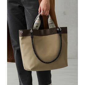 【COOCO】オリジナルテープダブルハンドルトートバッグ SPD （ベージュ）