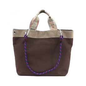 【COOCO】オリジナルテープダブルハンドルトートバッグ SPD （ブラウン）