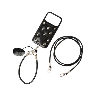 ショルダー＋ハンドストラップ付き スタッドiPhoneケース SCCH （BLK）｜詳細画像