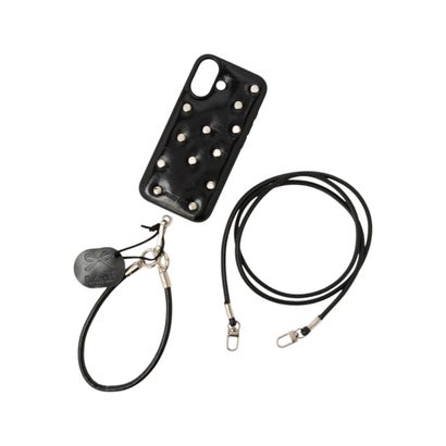 ショルダー＋ハンドストラップ付き スタッドiPhoneケース SCCH （BLK）｜詳細画像