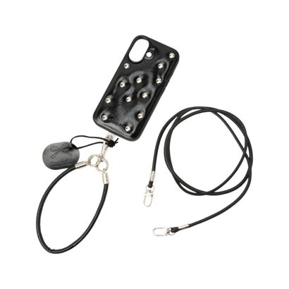 ショルダー＋ハンドストラップ付き スタッドiPhoneケース SCCH （BLK）｜詳細画像