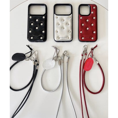 ショルダー＋ハンドストラップ付き スタッドiPhoneケース SCCH （RED）｜詳細画像