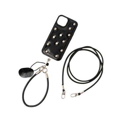 ショルダー＋ハンドストラップ付き スタッドiPhoneケース SCCH （BLK）｜詳細画像