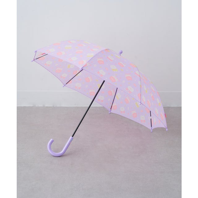 50cm キャッツ＆フィッシュ ジュニア（キッズ子供用） 傘 28520 （パープル系その他2）