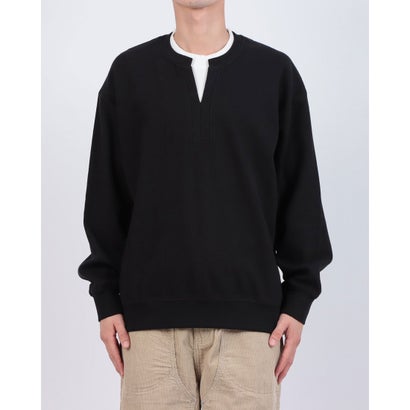 セットアップセブン SETUP7 Fake Layered Waffle Sweatshirt / フェイクレイヤードワッフルスウェット SNF （ブラック）｜詳細画像