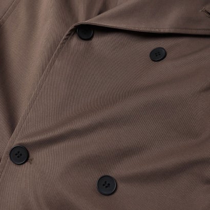 セットアップセブン SETUP7 PU Leather Collar Over Trench Coat / PUレザーカラー オーバートレンチコート SNF （ブラウン）｜詳細画像