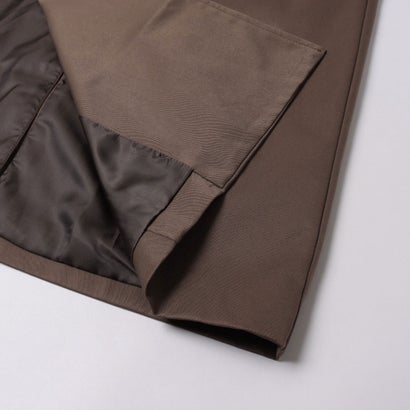 セットアップセブン SETUP7 PU Leather Collar Over Trench Coat / PUレザーカラー オーバートレンチコート SNF （ブラウン）｜詳細画像