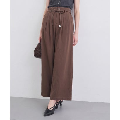 ドローコードドレープワイドパンツ SNF （ブラウン）｜詳細画像