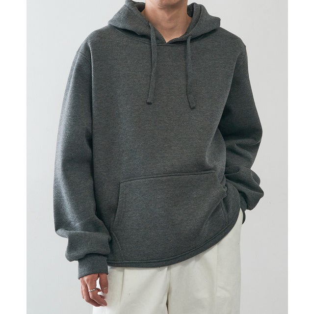 Heavyweight Fleece HoodedSweatshirt ヘビーウェイト フリース プルオーバーパーカー フーディー 裏起毛 オーバーサイズ HD1000 UNTR （チャコールグレー）