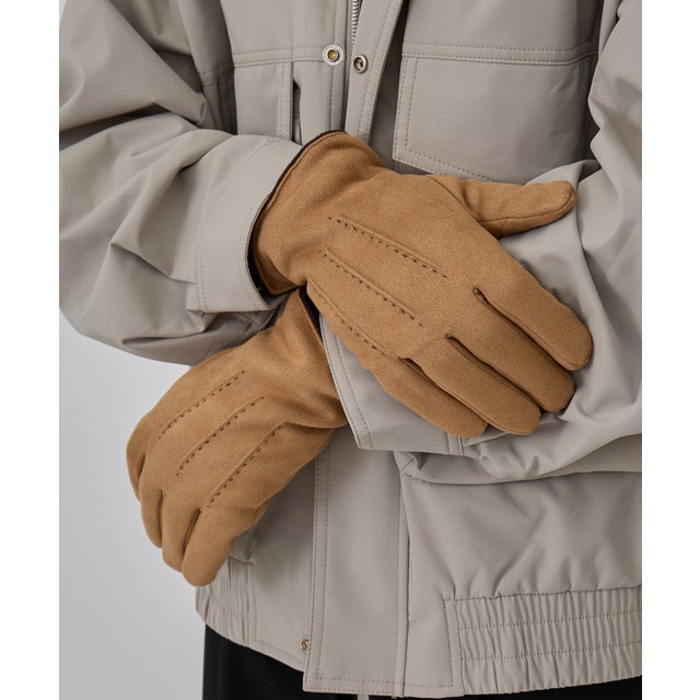 フェイクスエード 甲ベロベルト 裏ボア 指先吊り裏地 手袋 WINGI （ベージュ）