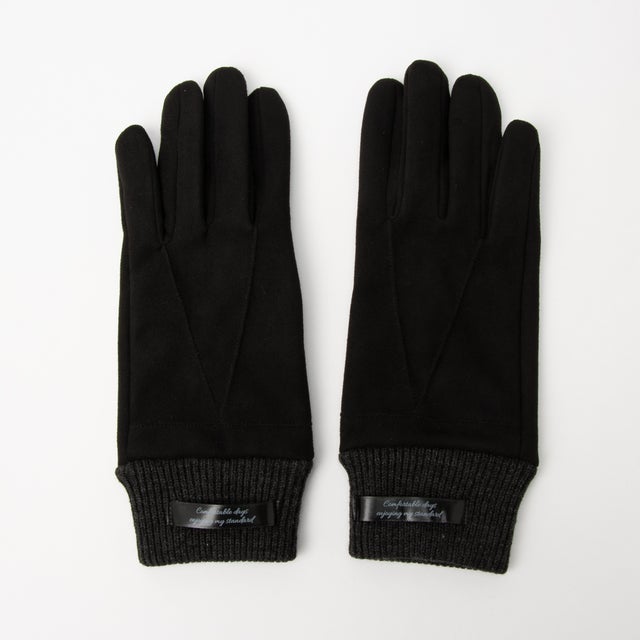 フェイクスエード カフス付五指 手袋 FTL （ブラック）