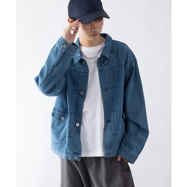 men'sFUDGE掲載商品▼【SETUP7】Type2デニムジャケット Mー47フィールドジャケット アウター ジャケット 長袖 デニム （ネイビー系2）