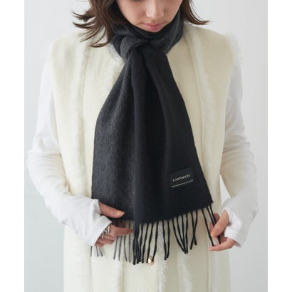 UNISEX カシミヤ バイカラー マフラー 21011/22013 CLIR （ブラック）｜詳細画像