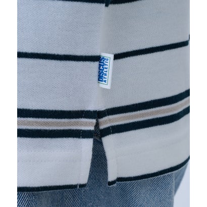 吸汗速乾ボーダーTシャツ イージーケア/ダンボール生地 COOLMAX 6273-8105 MNY （ホワイト系1）｜詳細画像