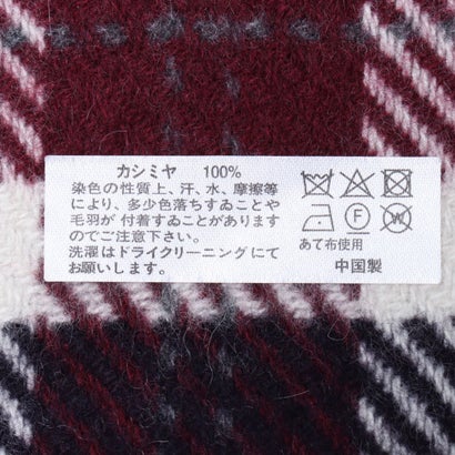 セットアップセブン SETUP7 カシミヤ100％ チェック柄マフラー 30T62 （レッド）｜詳細画像