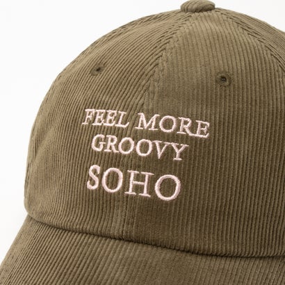 Corduroy Logo Cap/コーデュロイ ロゴ キャップ 【韓国デザイン】 NEO （カーキ）｜詳細画像